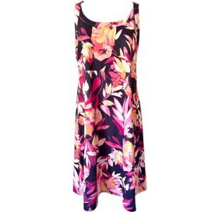 Columbia Cold Bay Athleisure Tank/Racer Back Floral Dress - Navy/Multi- L